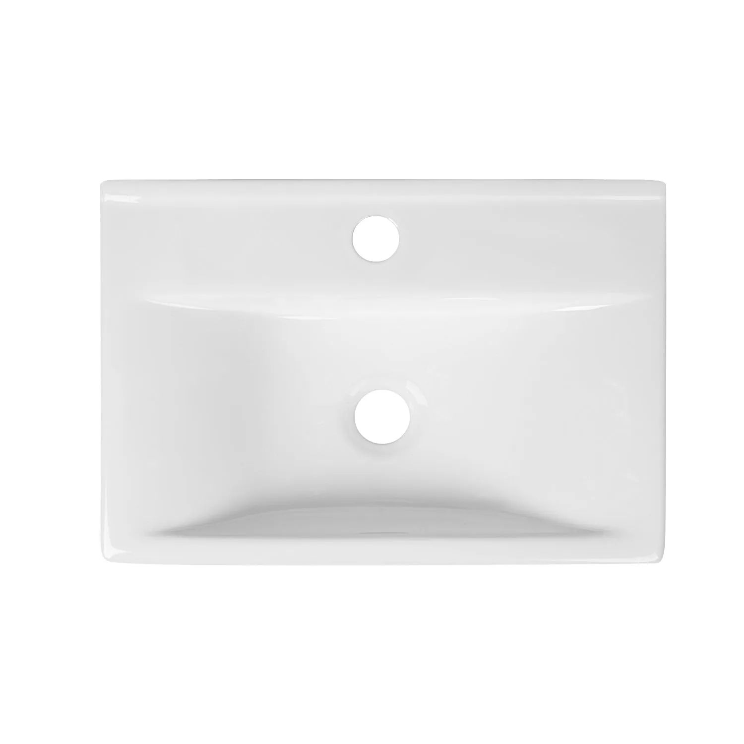 12.2" Rectangular Wall-Mount Bathroom Sink, Space-Saving