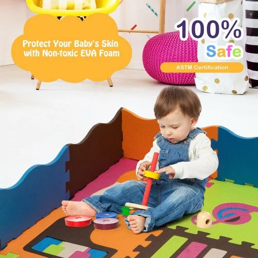 125 Pieces Baby Foam Interlocking Play Mat with Fence Instruments Styles