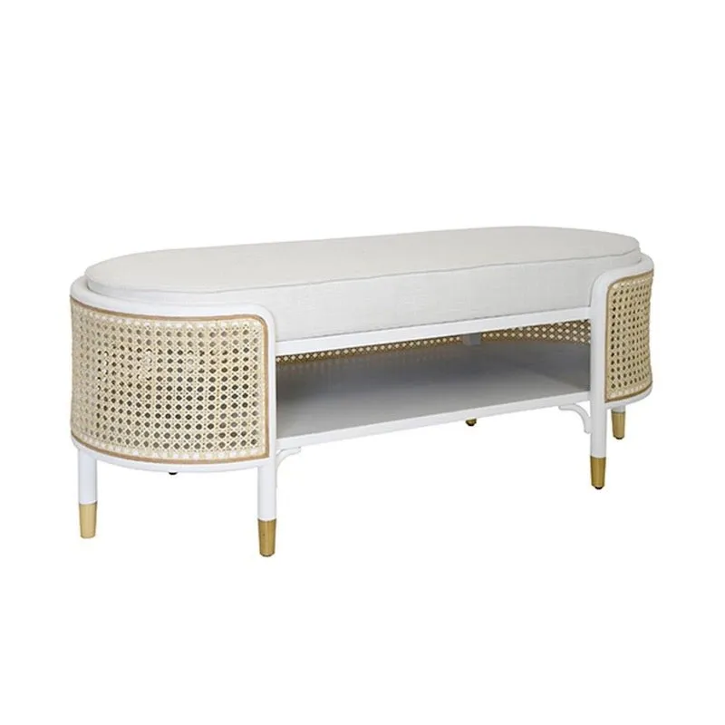 Beale White Bench by Worlds Away