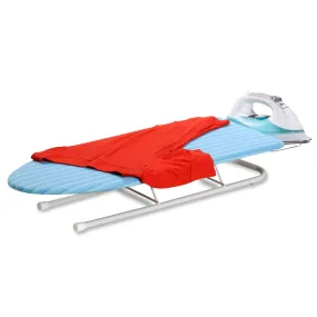 Blue Small Tabletop Ironing Board with Iron Rest