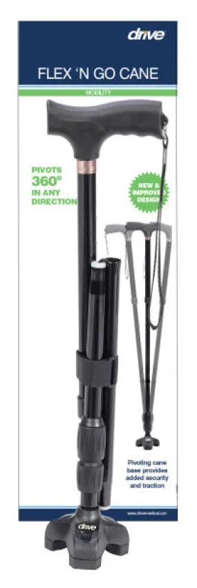 Drive Medical Flex N Go Adjustable Folding Cane with T Handle