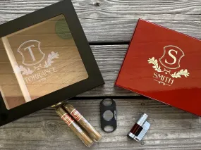 Engraved cigar box - cigar case - Personalized humidor