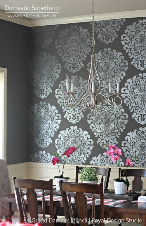 Grand Damask Wall Stencil