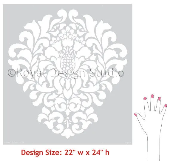 Grand Damask Wall Stencil