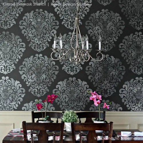 Grand Damask Wall Stencil