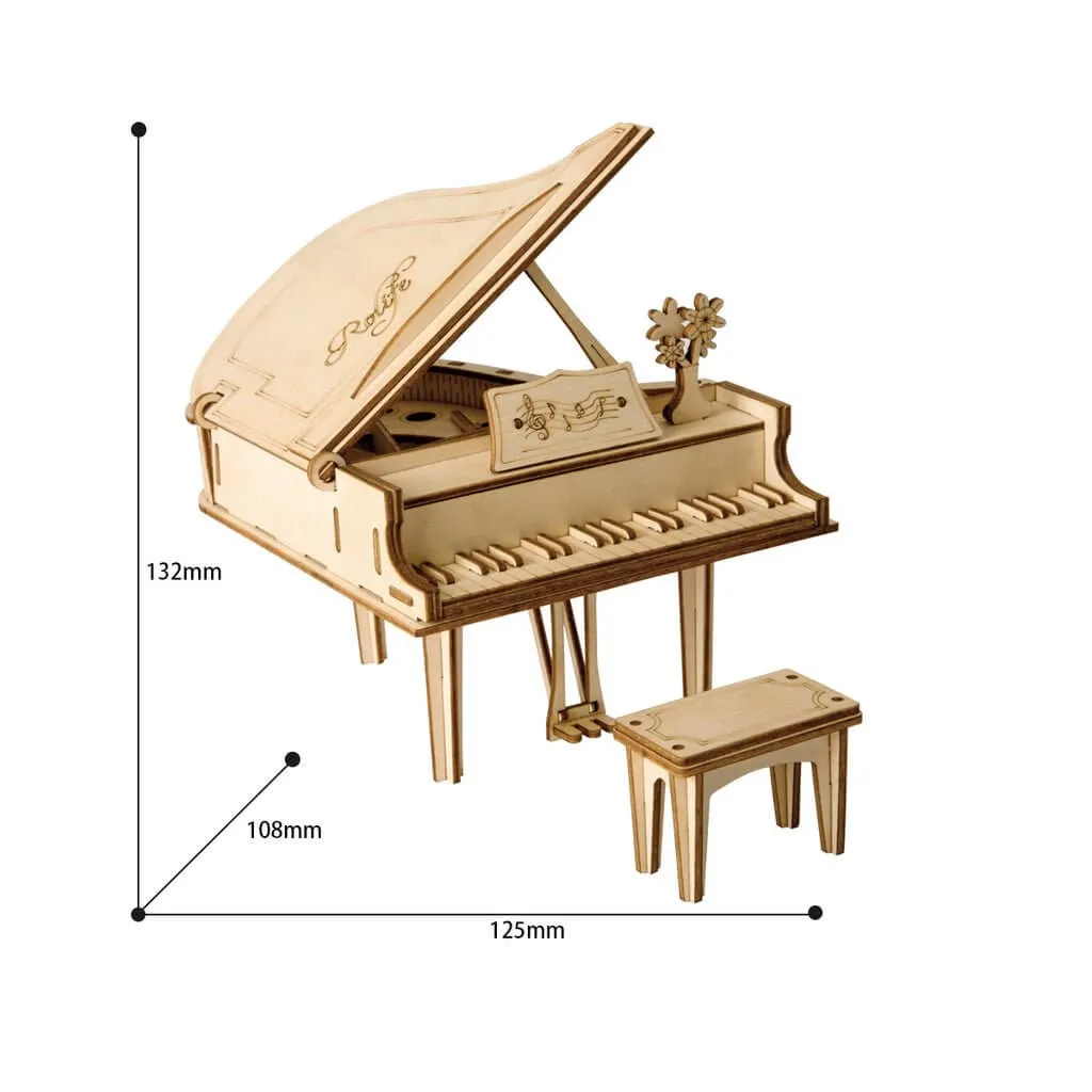 Grand Piano 3D Puzzle Kit | Kidstoylover - Engaging DIY Wooden Model