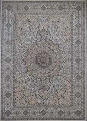 India Tabriz Hand Knotted Wool & Silk 9x12