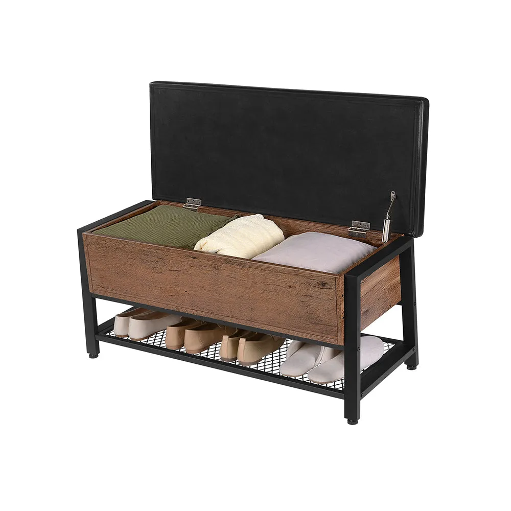 Industrial Storage Bench with Padded Seat