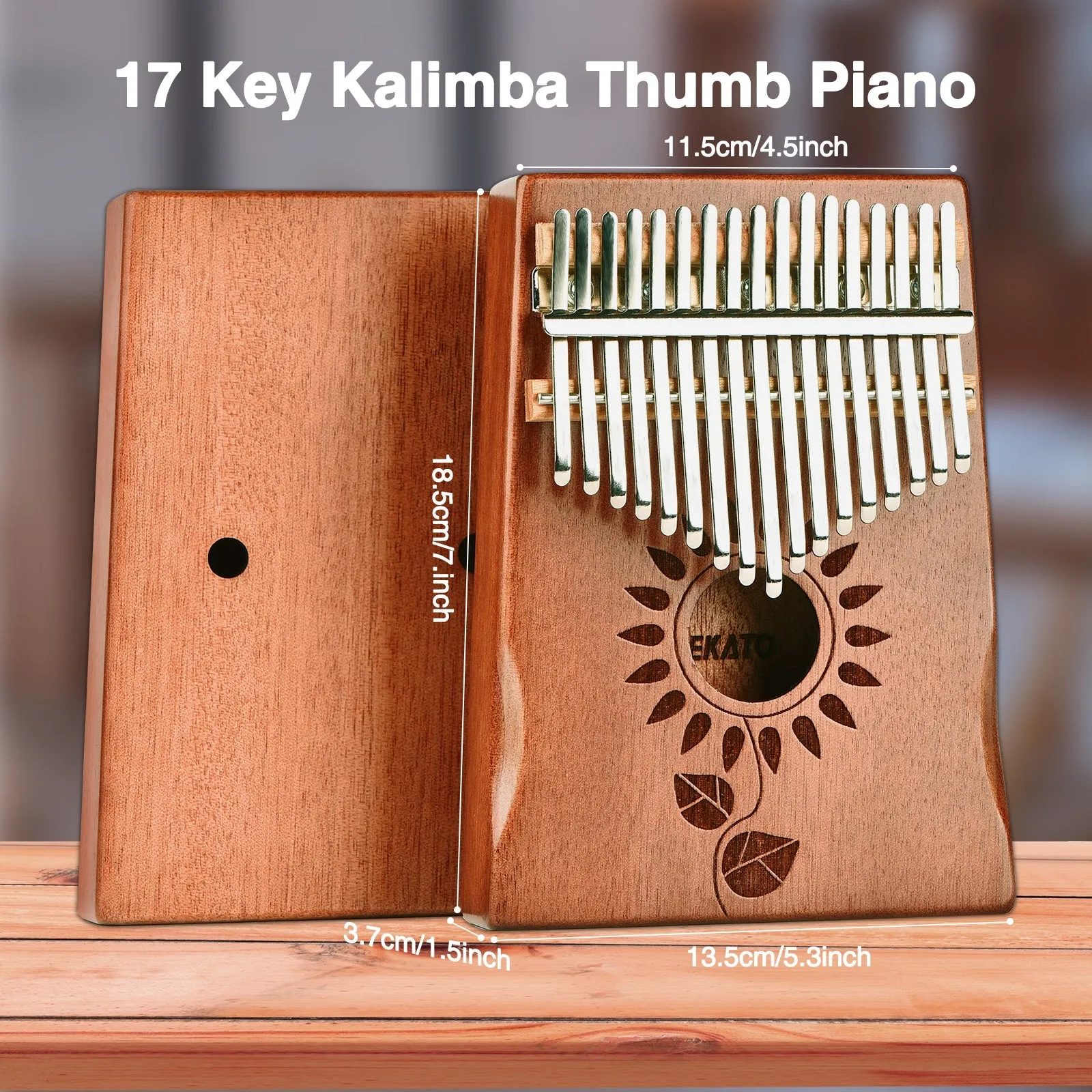 LEKATO 17 Keys Kalimba C Key Mbira Thumb Piano