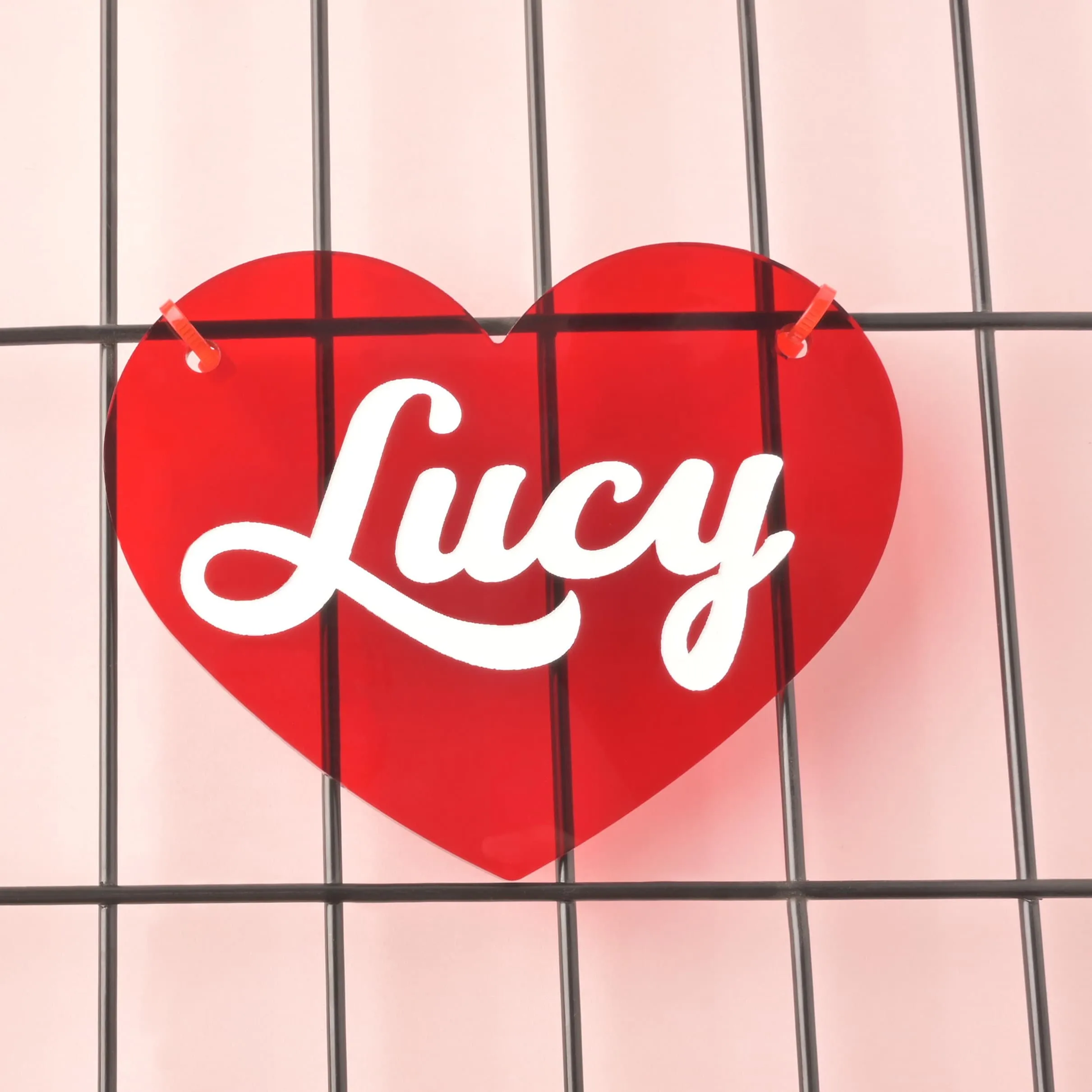 Lucy Heart Personalized Pet Crate Sign