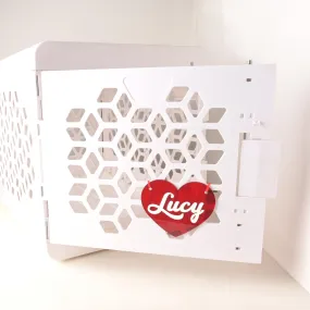 Lucy Heart Personalized Pet Crate Sign