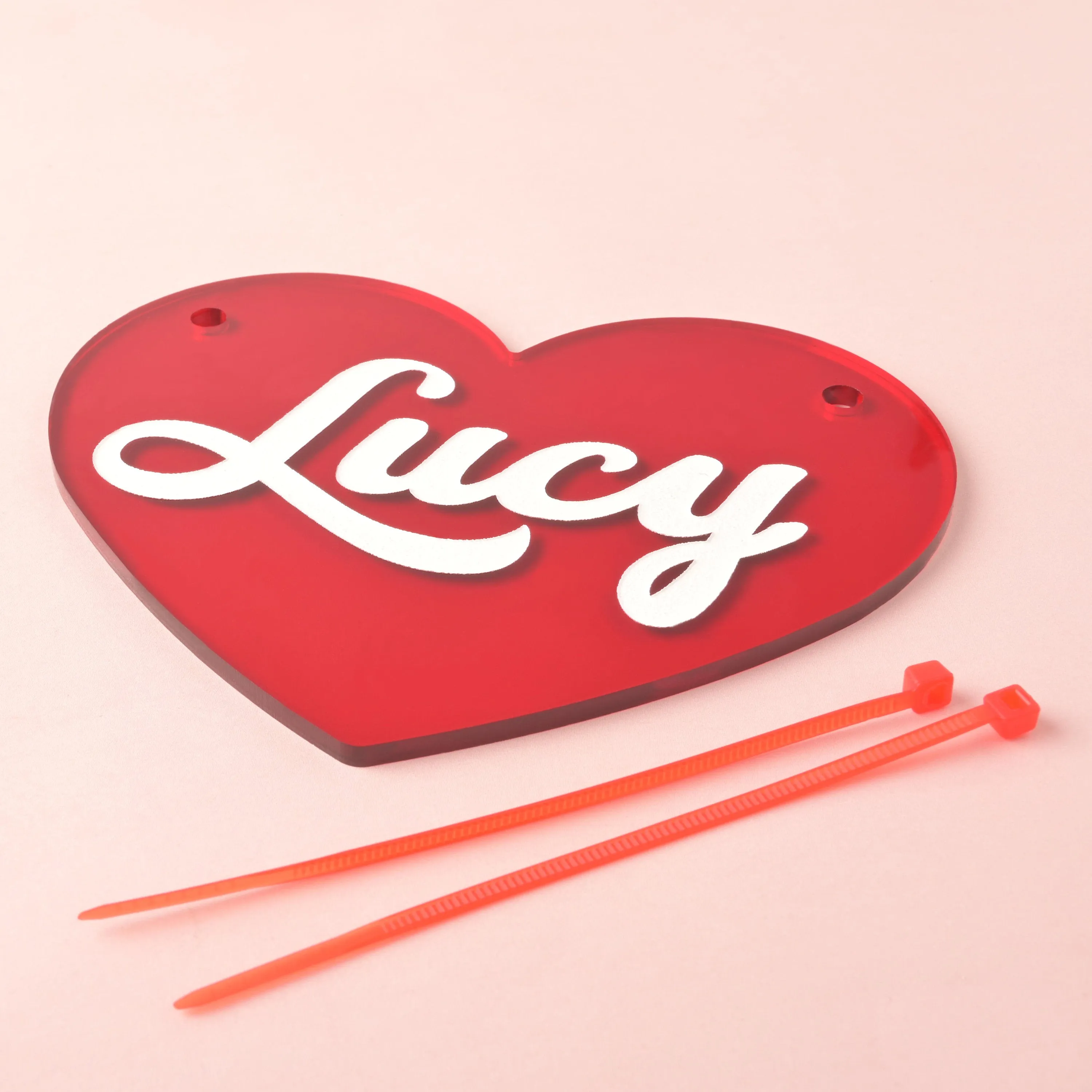 Lucy Heart Personalized Pet Crate Sign