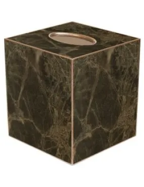 Marble Elegance Decoupage Wood Tissue Box