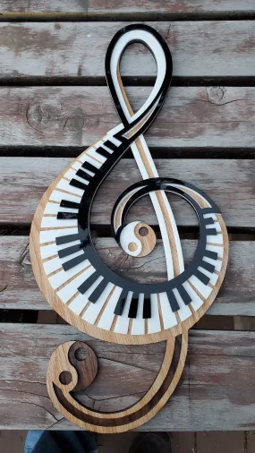 Mixed media Music Clef