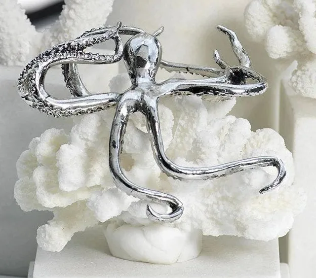 Petite Silver Octopus Decorative Sculpture