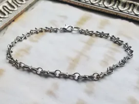 Silver Link Anklet Ren Faire Handmade Jewelry Vacation Jewelry